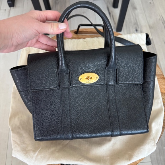 Mulberry Small Bayswater Tote in Black Grained Leather - Picture 3 of 16